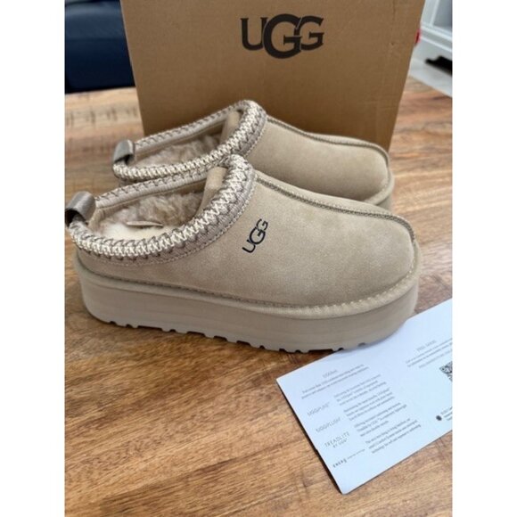 Ugg Womens Tazz Slipper Mustard Seed 2553 Light Beige Sz 5 new in box Slip On - Picture 1 of 9